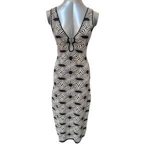 House of Harlow 1960 O Ring Knit Geometric Print Dress Women's Size Medium